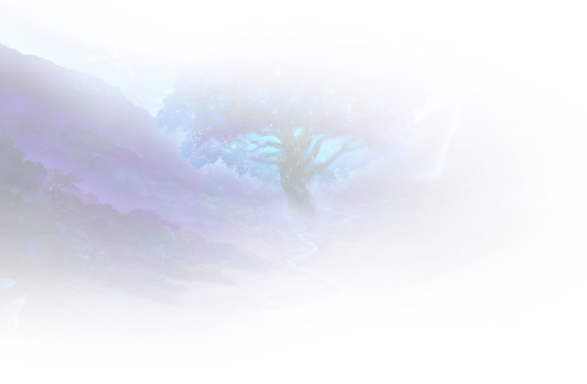 Mystical looking blue tree in a cloudy atmosphere